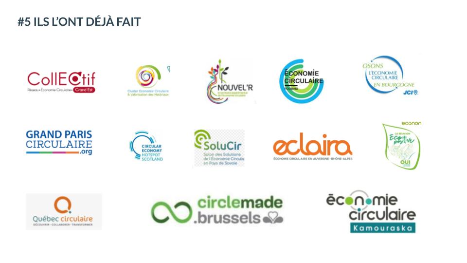 Benchmark des logos de groupements d'initiatives locales travaillant autour des questions liées à l'Économie Circulaire